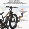 AOSTIRMOTOR 26" 750W Electric Bike Fat Tire P7 48V 13AH Removable Lithium Battery for Adults with Detachable Rear Rack Fender