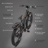 AOSTIRMOTOR 26" 750W Electric Bike Fat Tire P7 48V 13AH Removable Lithium Battery for Adults with Detachable Rear Rack Fender