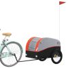 Bike Trailer Black and Orange 99.2 lb Iron