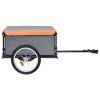 Bike Cargo Trailer Gray and Orange 143.3 lb