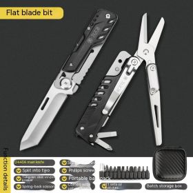 Multi-function Folding Knife High Hardness Camping Tool (Option: Flat Blade Edition-With Batch Head)