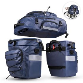 Bike Bag Bike Pannier Bag Set, for Bicycle Cargo Rack Saddle Bag Shoulder Bag Laptop Pannier Rack Bicycle Bag Professional Cycling Accessories Luggage (Color: Blue)