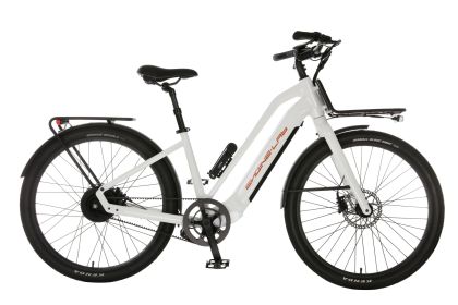 Ebike (Color: STEP-THRU PEARL WHITE, size: M)