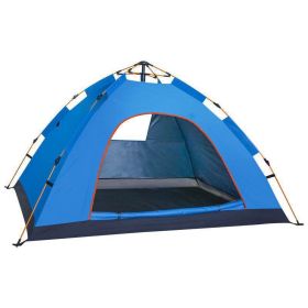 Double Camping Beach Tent Outdoor Thickened Sun Block Rain-proof One Window Automatic Tent (Option: Sky Blue-2people)