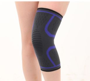 Double Corrugated Non-slip Stretch Keep Warm Nylon Needle Sports Kneecaps (Option: Sapphire Blue-3XL)