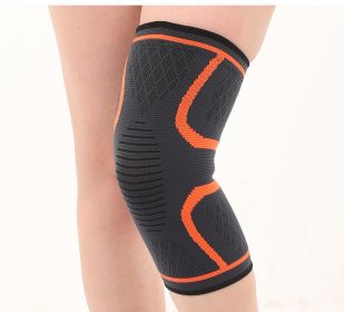 Double Corrugated Non-slip Stretch Keep Warm Nylon Needle Sports Kneecaps (Option: Orange-3XL)