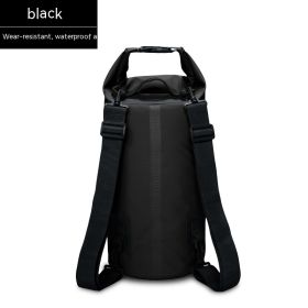 Waterproof Bag PVC Waterproof Bag Swimming Beach Drifting Camouflage Backpack (Option: Black-15L)