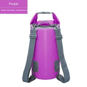 Waterproof Bag PVC Waterproof Bag Swimming Beach Drifting Camouflage Backpack (Option: Purple-15L)